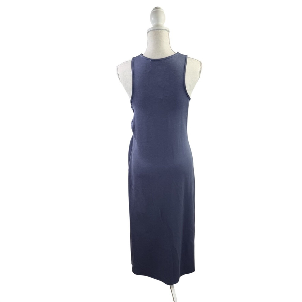 NWT Cable & Gauga Women's Gray Sleeveless Ruched Midi Dress Size M - Picture 5 of 8
